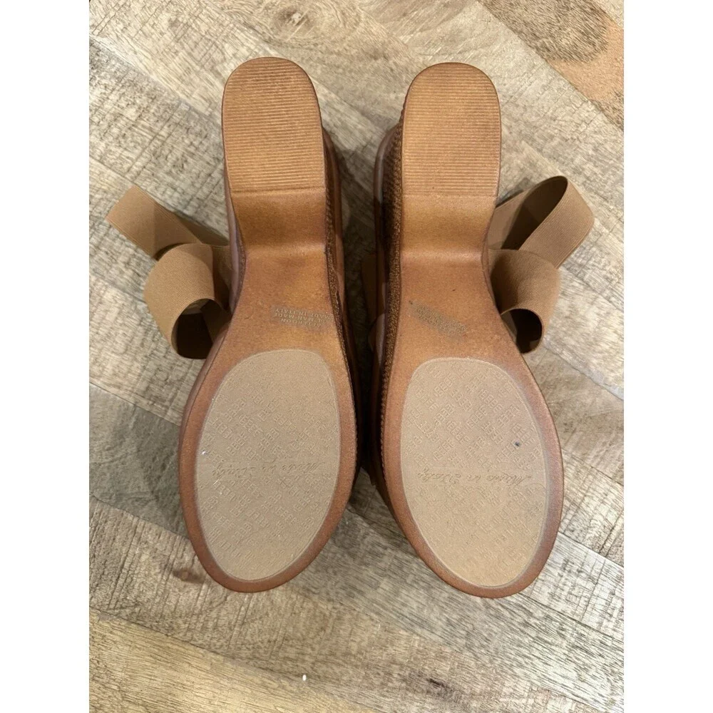 Italian Shoemakers Womens Size 10 Brown Platform Wedge Sandals Made in Italy - Picture 7 of 11